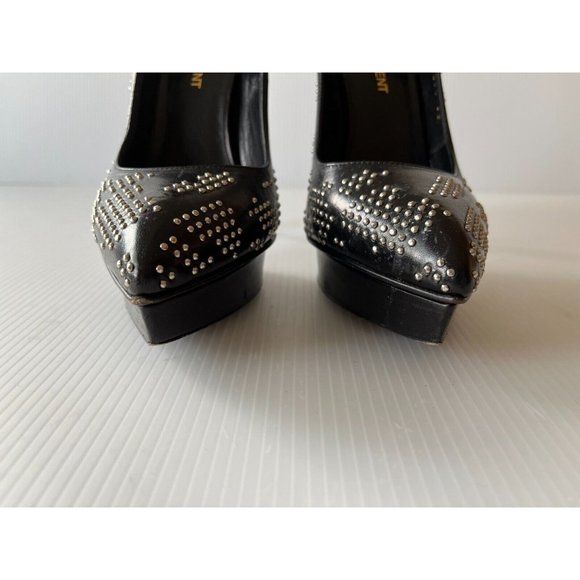 Saint Laurent Studded Black Leather Platform Pumps, Size 36 (IT), 6 (US) - Picture 4 of 11
